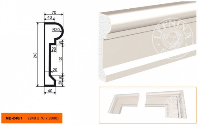 Молдинг из пенополистирола Lepninaplast МВ-240/1