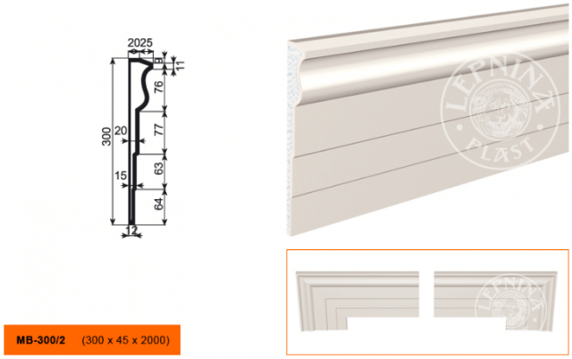 Молдинг из пенополистирола Lepninaplast МВ-300/2